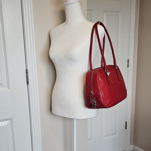 Authentic PRADA Red Bowler Shoulder Bag - Picture 11 of 12